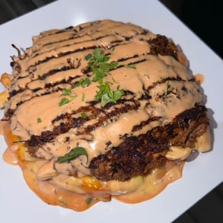 Beef Loaded Tostones 