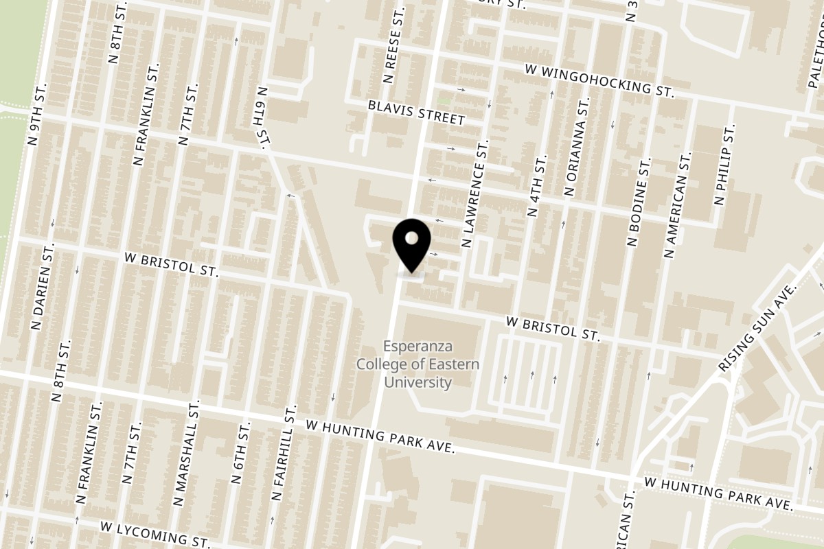 Map showing the location of Mr. Platano Restaurant on 4315 N 5th St in Philadelphia
